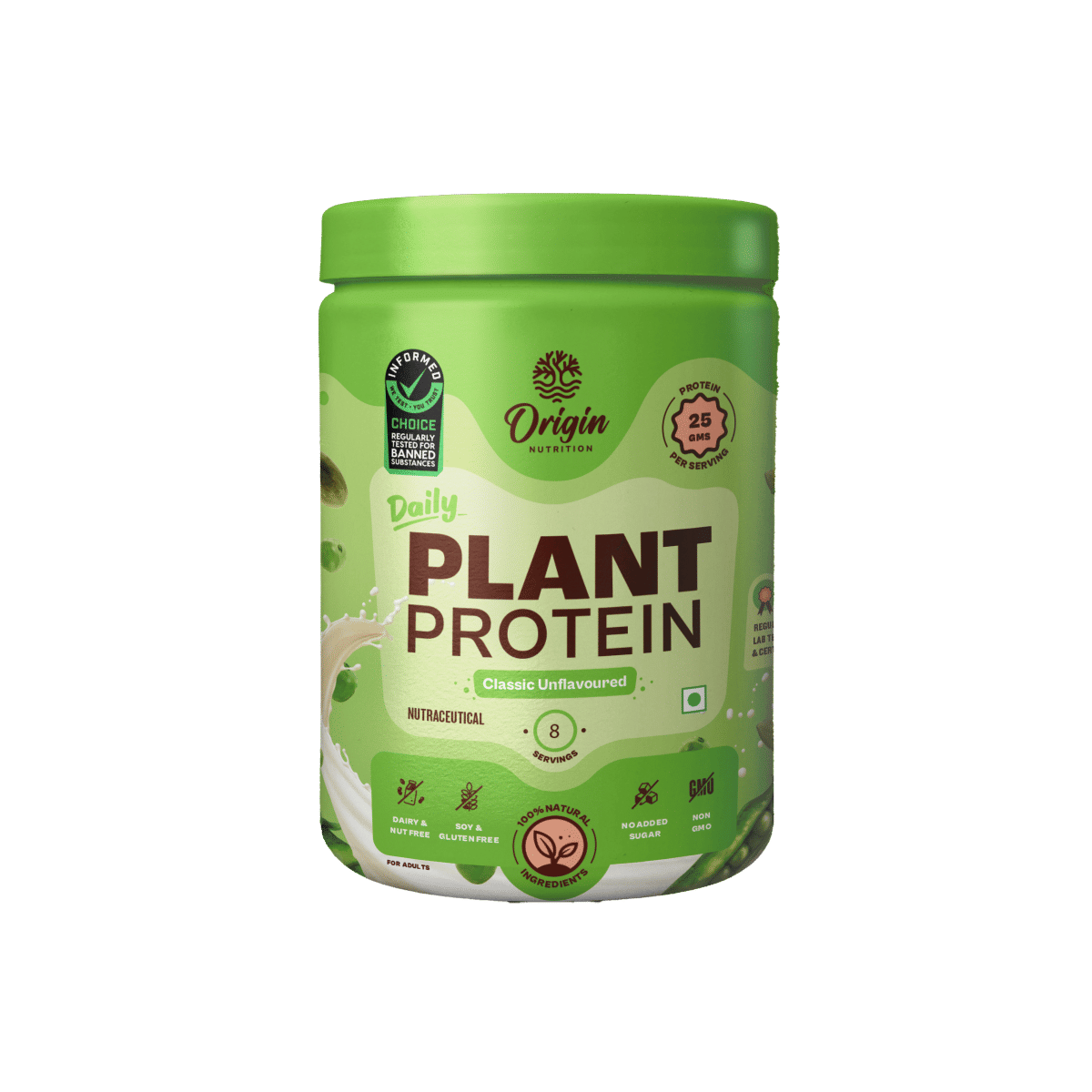 

Origin Nutrition Plant Protein Powder Unflavoured with 25g Protein per serving, 260g