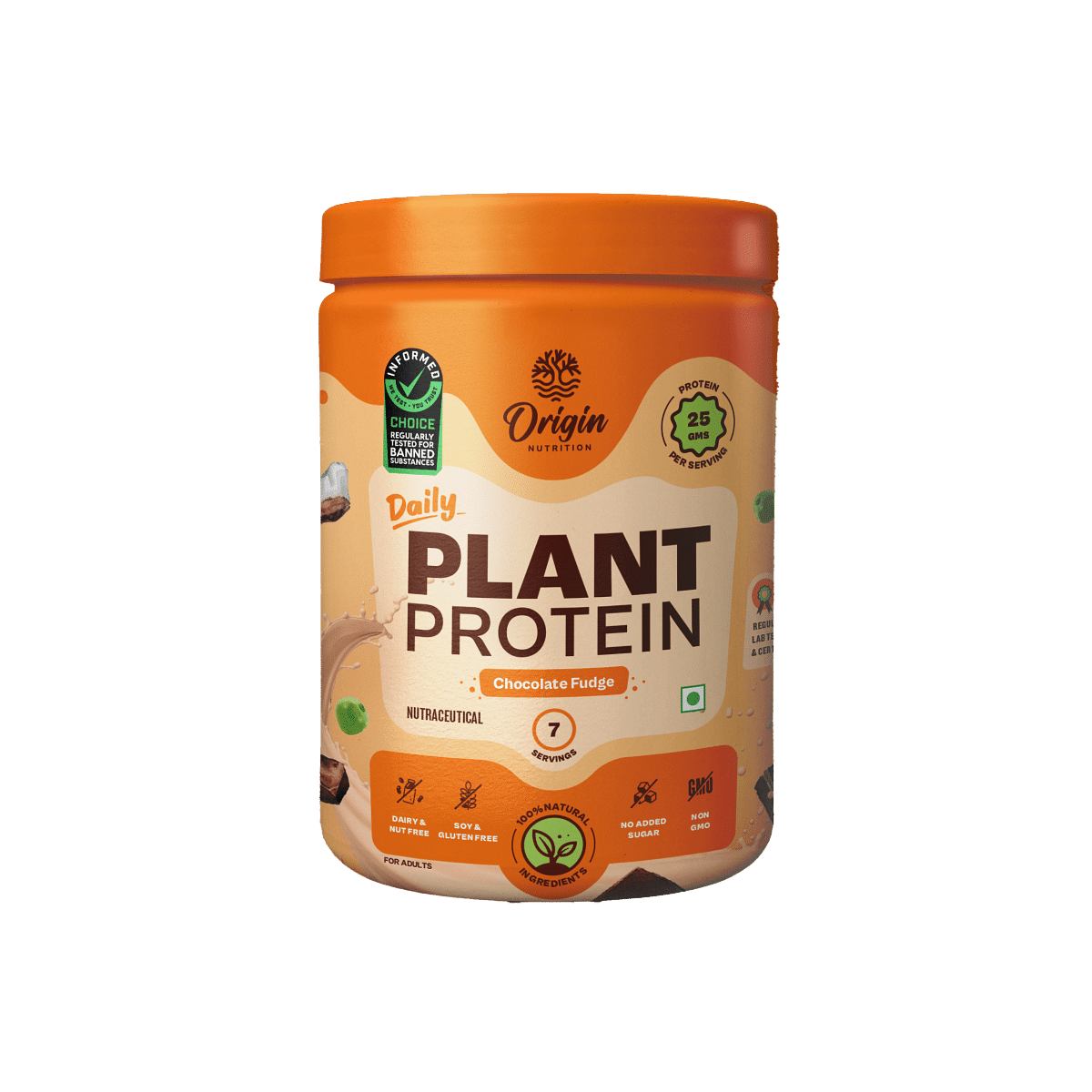 

Origin Nutrition Plant Protein Powder Chocolate Flavour with 25g Protein per serving, 286g