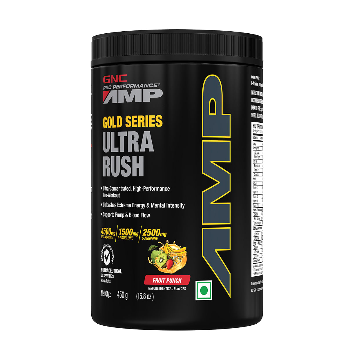 

GNC AMP Gold Series Ultra Rush | Maximum Energy & Stamina | Deep Mental Focus | Powerful Muscle Pump | USA Formulated | 4.5g Beta-Alanine | 1.5g L-...