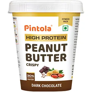 Pintola HIGH Protein Peanut Butter Dark Chocolate | 30% Protein | High Fibre | NO Salt | Non GMO, Naturally Gluten Free, Zero Cholesterol | Crispy