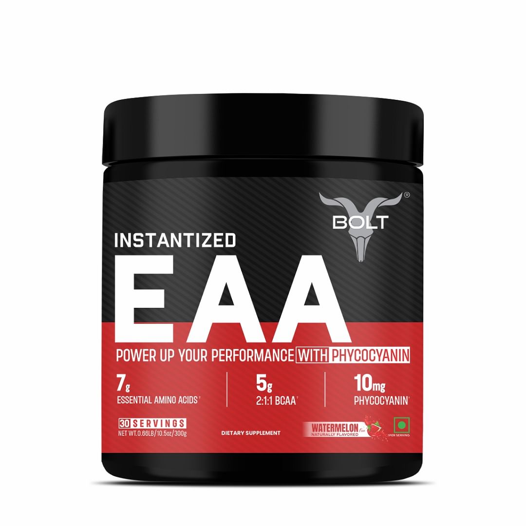 

Bolt Nutrition Instantized Essential Amino Acids, BCAA 5000,EAA Supplement for Men & Women (Watermelon Fizz, 300gm)