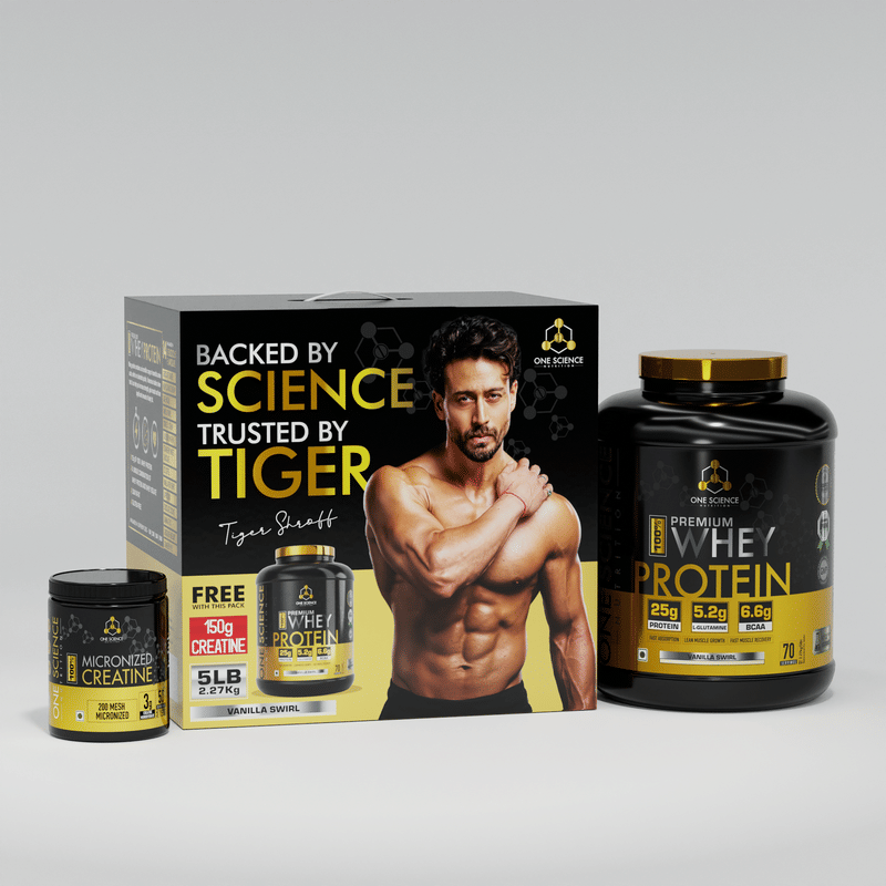 

One Science Nutrition Whey Protein Combo | 25g Protein, Gluten Free | Strength, Recovery & Muscle Building Formula | Free 150g Creatine | Vanilla S...