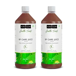 Kapiva BP Care Juice 1L | 100% Ayurvedic Juice for Controlling Blood Pressure & Cholesterol Level | Arjuna, Shankhpushpi & 8 Other Herbs | Pack of 2