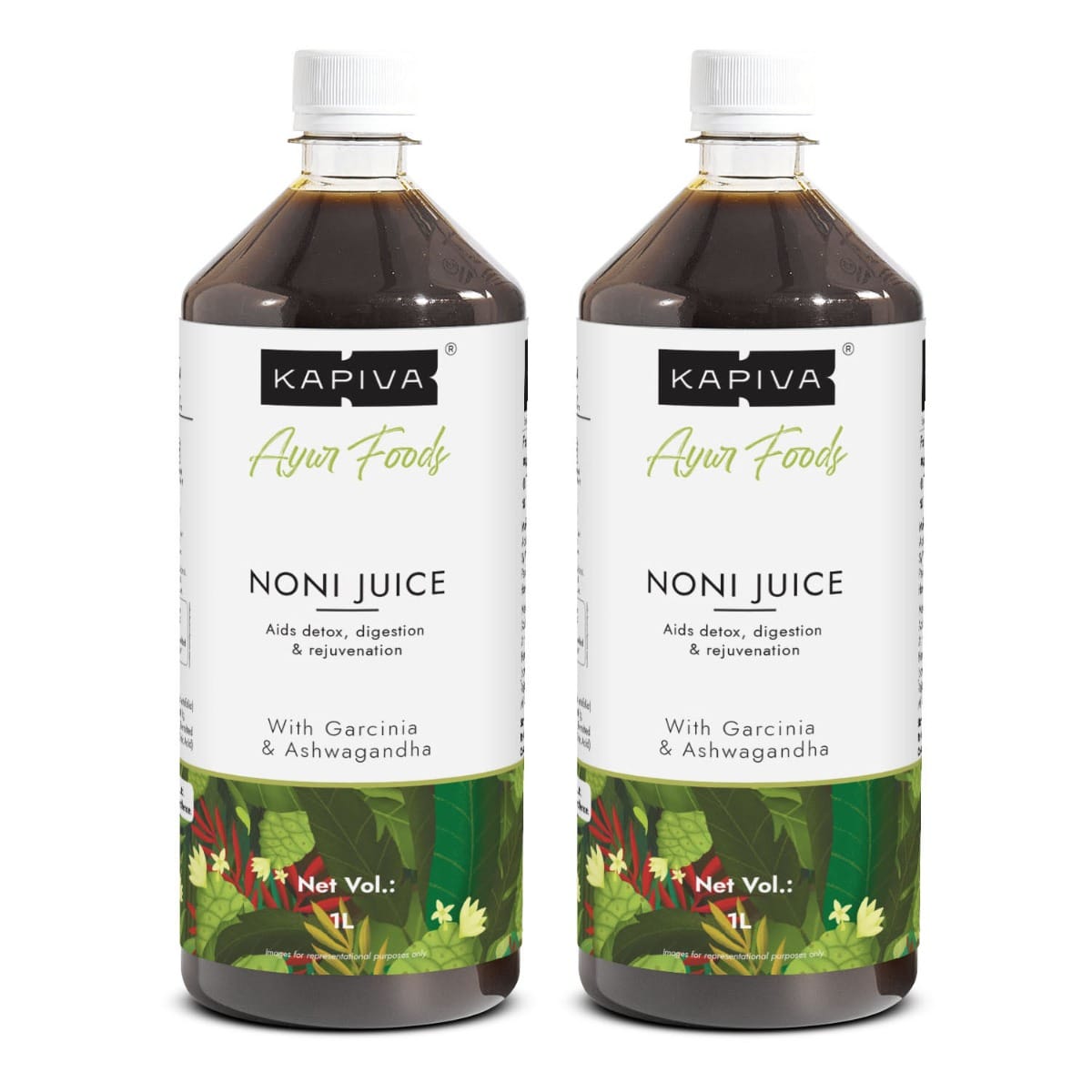 Kapiva Noni Juice 1L | Rich in Antioxidants, Boosts Energy, Builds Immunity, Natural Detoxifier | Pack of 2
