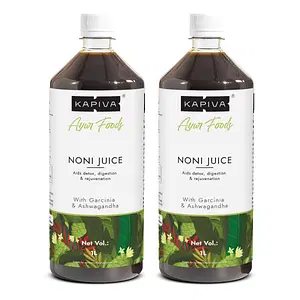 Kapiva Noni Juice 1L | Rich in Antioxidants, Boosts Energy, Builds Immunity, Natural Detoxifier | Pack of 2