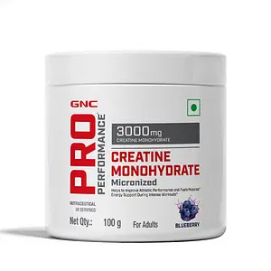 GNC Pro Performance Creatine Monohydrate| Boosts Athletic Performance | Micronized & Instantized | Fuels Muscles | Provides Energy Support for Heavy Workout | Blueberry