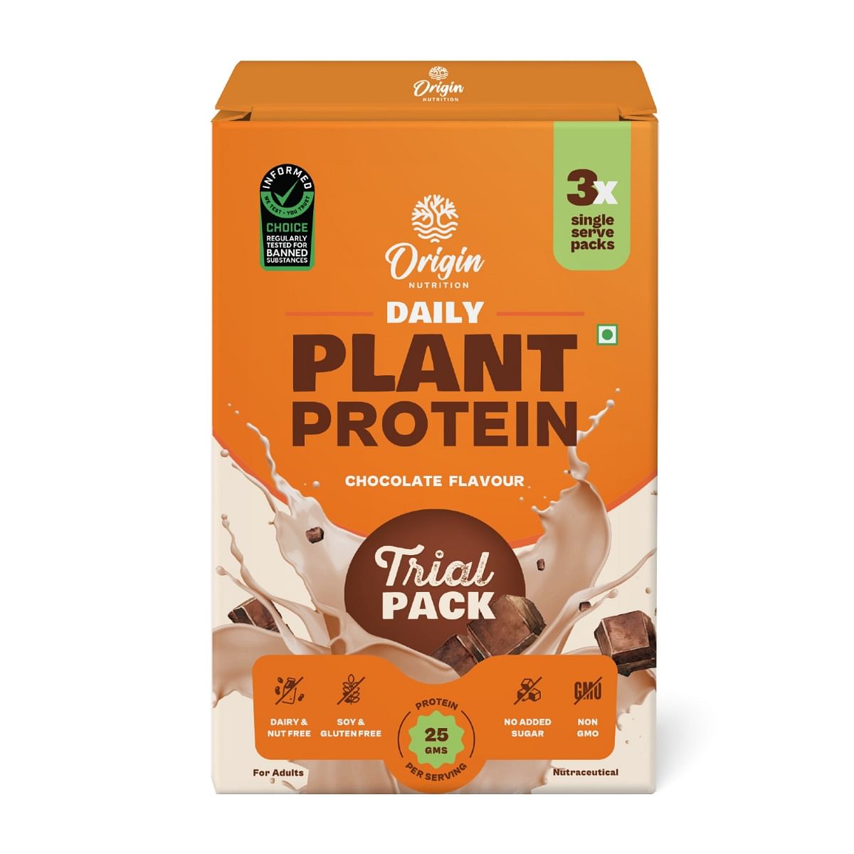 

Origin Nutrition Plant Protein Chocolate Trial Pack - 100% Natural | 25g of Protein per sachet | Perfect for Beginners | No Added Sugars | Suitable...