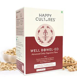 Happy Cultures Well Bowel-ed Advanced Unique Blend of 5 Digestive Fiber Probiotics for Bowel Health Reduce Constipation Gas Bloating Weight Control, Unflavored - 15 Sachets (Pack of 1)