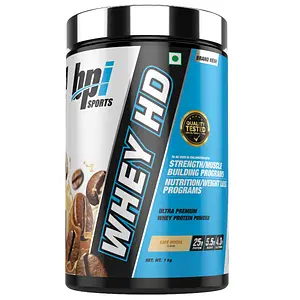 BPI Sports Whey HD Ultra Premium Protein Powder |1kg| 25g Protein, Whey Protein Concentrate, 27 Servings