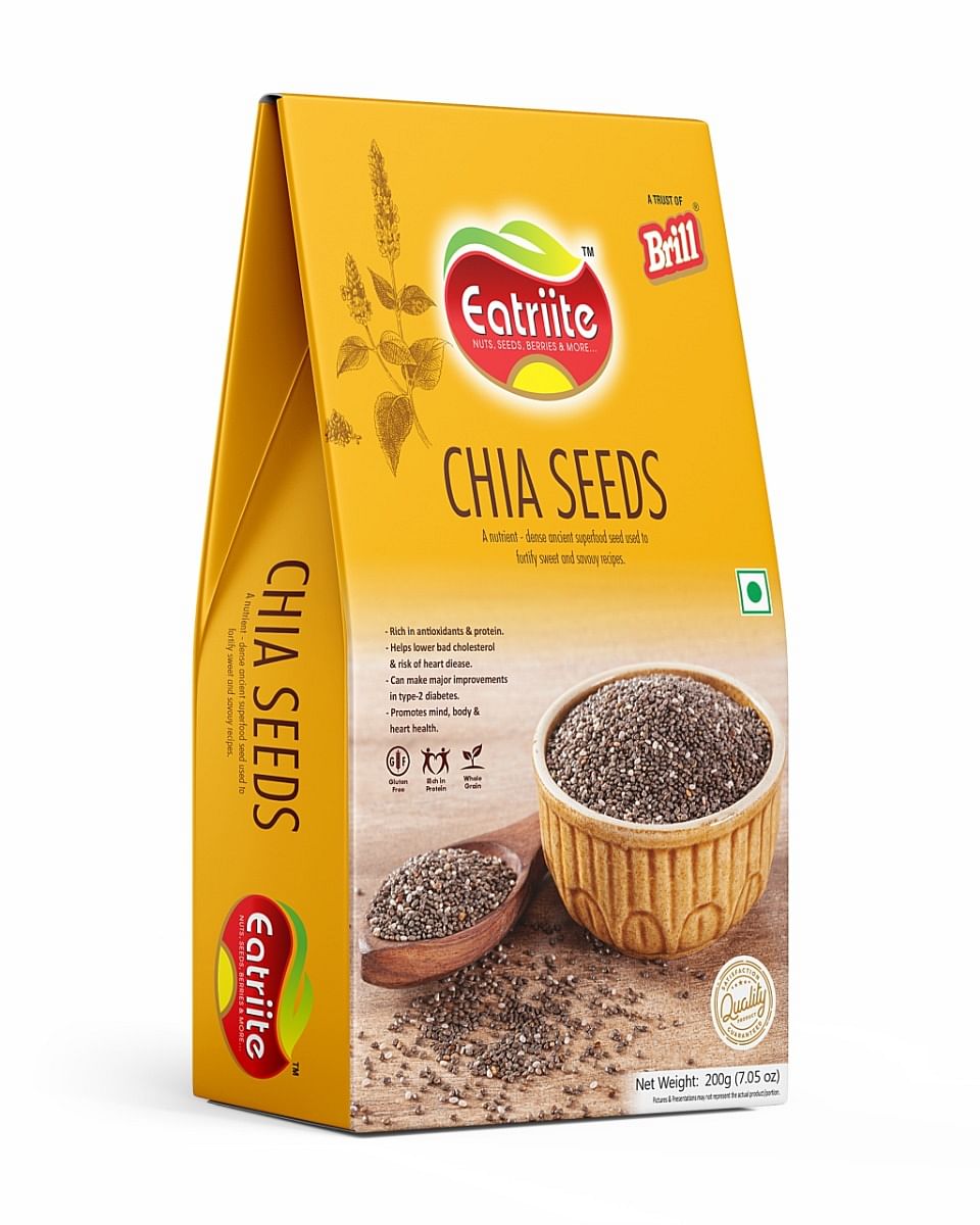 

Eatriite Raw Unroasted Chia Seeds for eating with Omega 3 and Fiber for Weight Loss management - 200 Gram