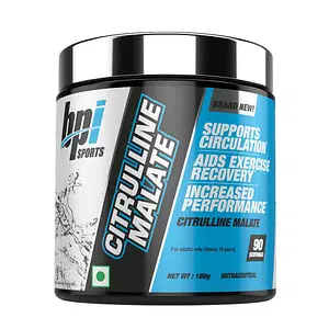 BPI Sports Citrulline Malate Powder | Boosts Nitric Oxide, Pre Workout supplement for Men & Women | 180 gm Unflavoured