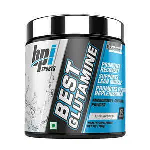 BPI Glutamine (Unflavoured, 2 Month Supply) L|Glutamine For Muscle Building & Performance | Post Workout Recovery & Muscle Growth (300g)