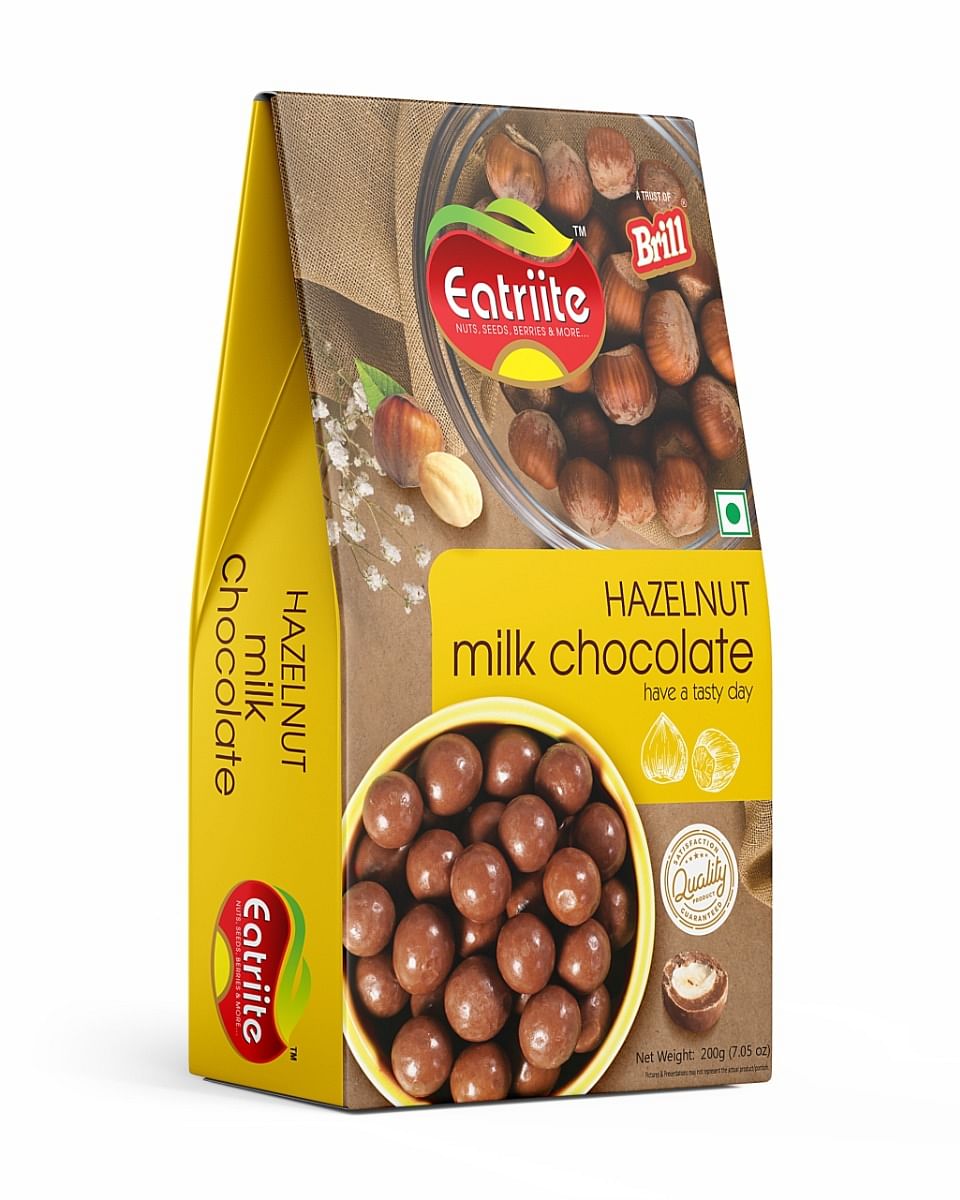 

Eatriite Premium Hazelnuts Milk Chocolate 200g| Premium Hazelnuts | High in Fiber & Boost Immunity | Real Nuts | High in Fiber & Boost Immunity | W...