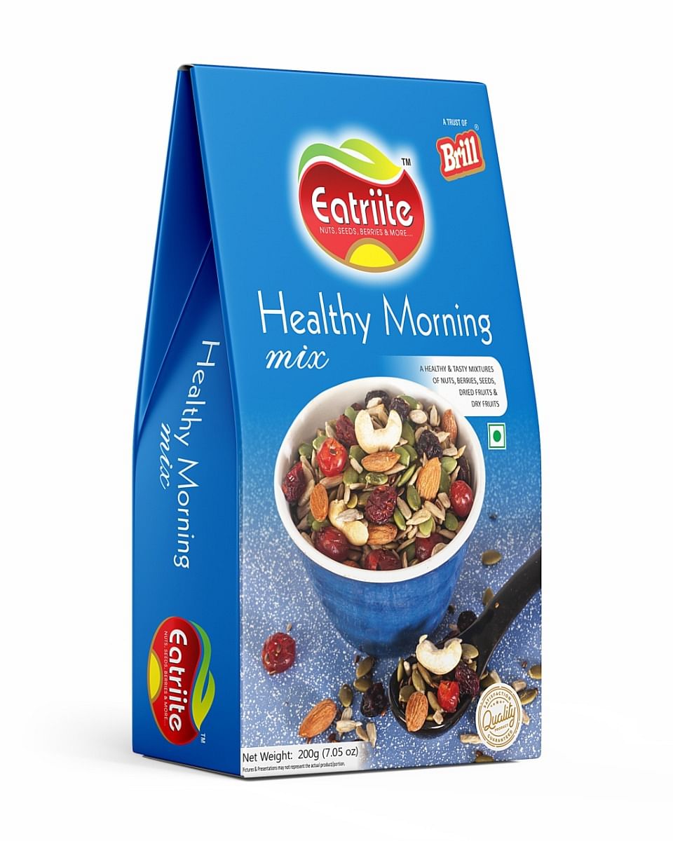 

Eatriite Healthy Morning (Healthy & Tasty mixture) 200g, (Almonds, Cashews, Raisins, Cranberries, seeds, Black Raisins, Seeds etc)| Healthy Gift Ha...