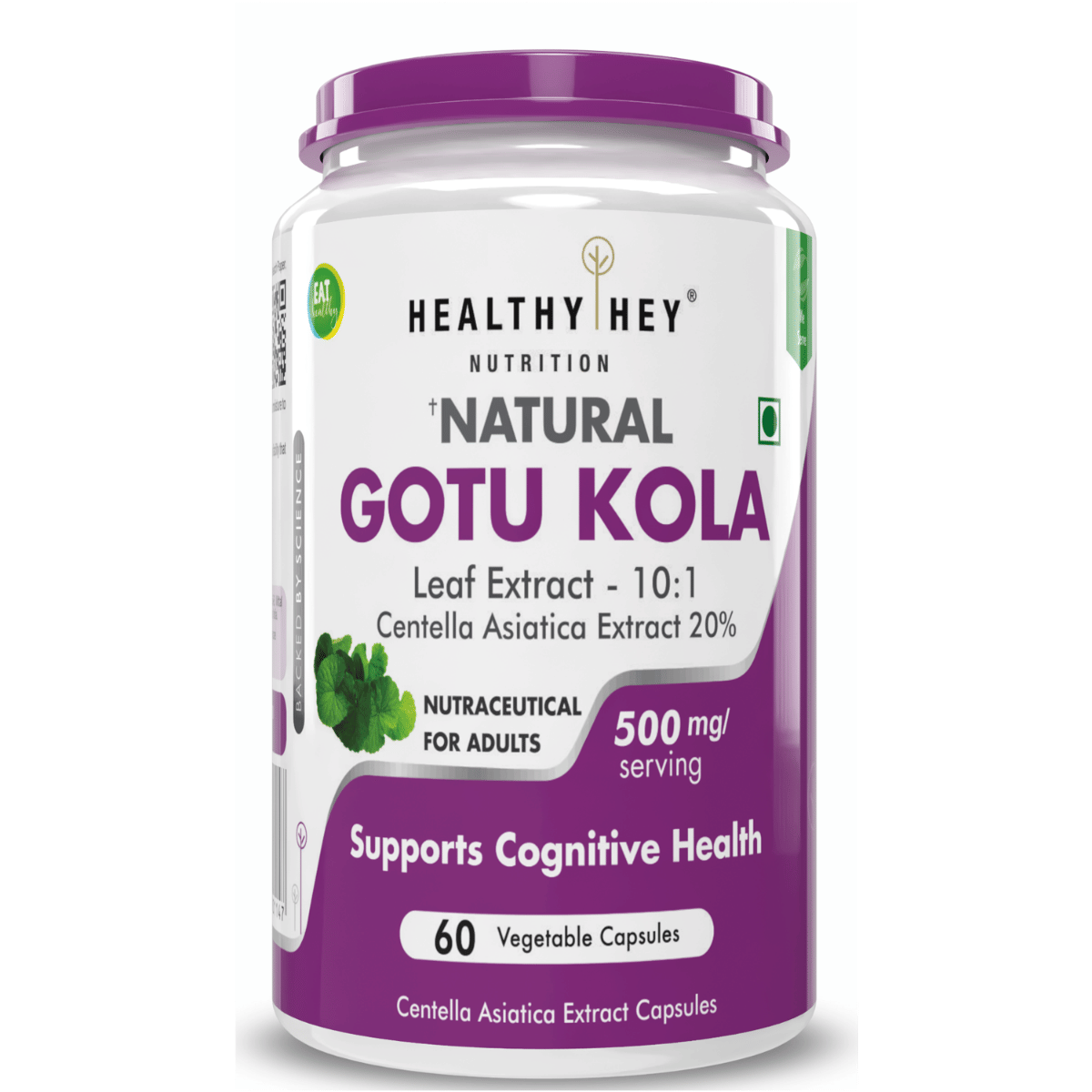 

Healthyhey Nutrition Gotukola Leaf Extract 500 mg 60 capsules
