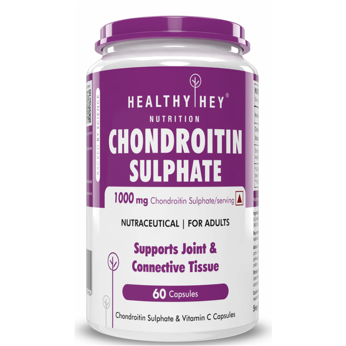 

HealthyHey Nutrition Chondroitin Sulphate 1000mg, Support for Joints, 60 Capsules