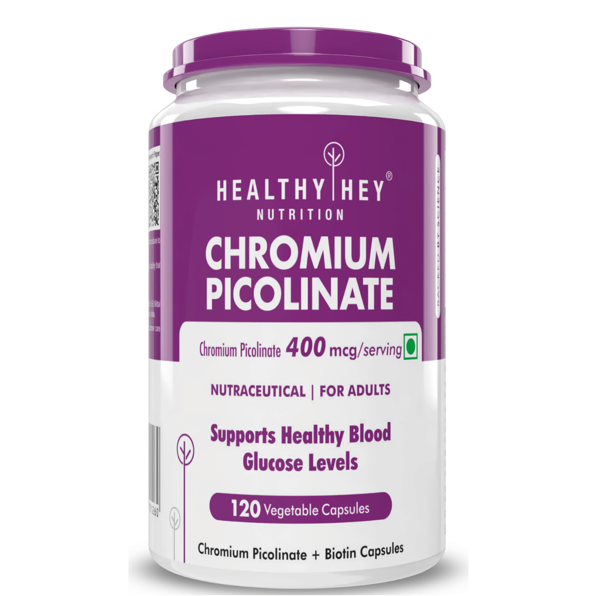 

HealthyHey Nutririon Chromium Picolinate Support Glucose Metabolism (High Absorption) 120 Vegan Safe Capsules