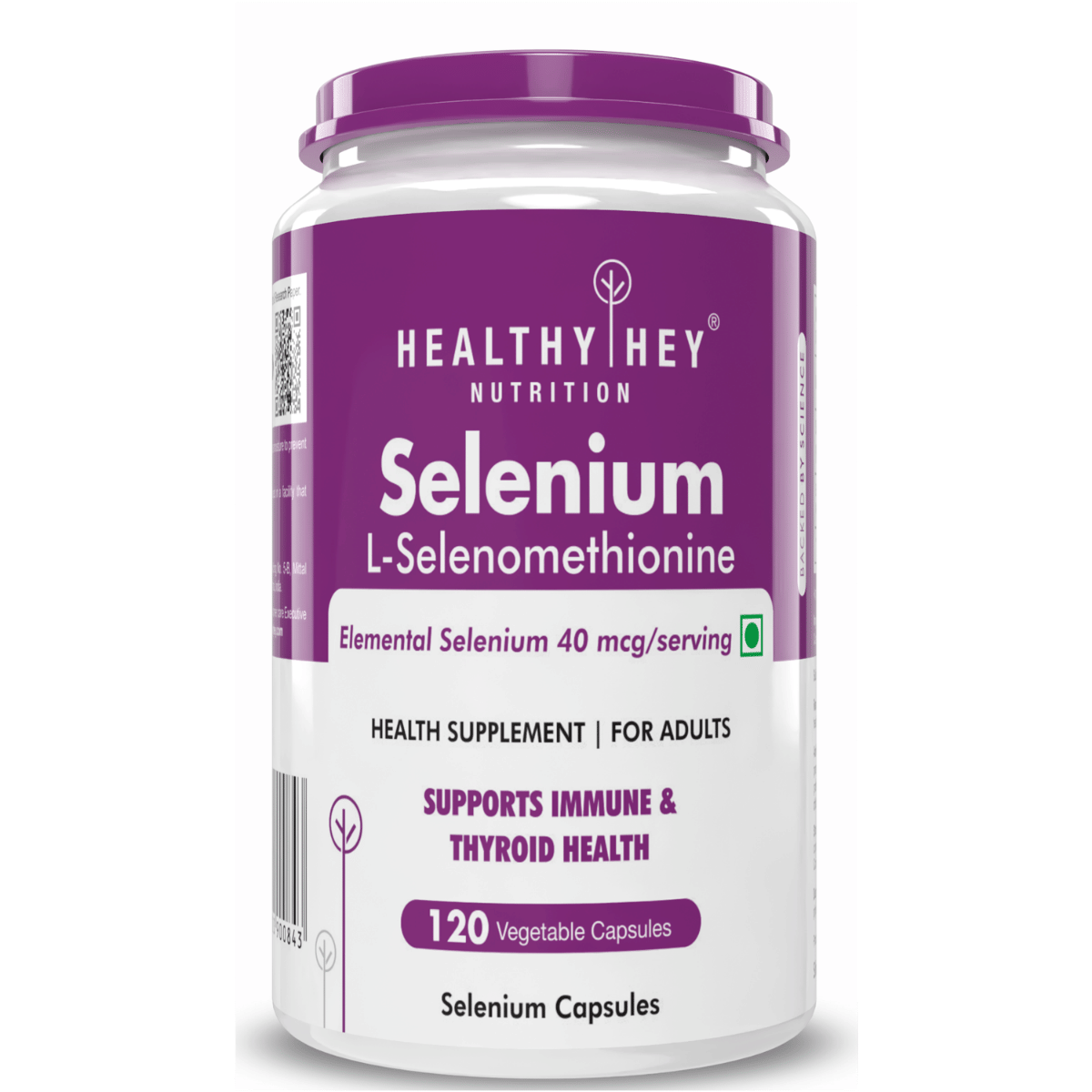 

HealthyHey Nutrition Selenium Capsules, 40mcg, Non-GMO & Superior Absorption - 60 Vegetarian Capsules (60)