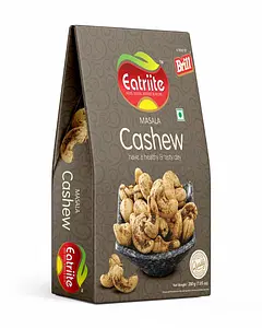 Eatriite Roasted Masala Cashews 200g | Natural & Premium | Dryfruit Snacks | Whole Crunchy Masala Cashew | Delicious & Nutritious | Gluten-Free & Plant-based Protein | Bhuna Masala kaju |