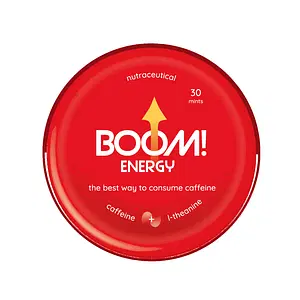 Food For Thought Boom Energy Mints - Caffeine And L Theanine - Caffeine Supplement For Men & Women - Pre Workout, Studying & Brain Booster Nootrtopic