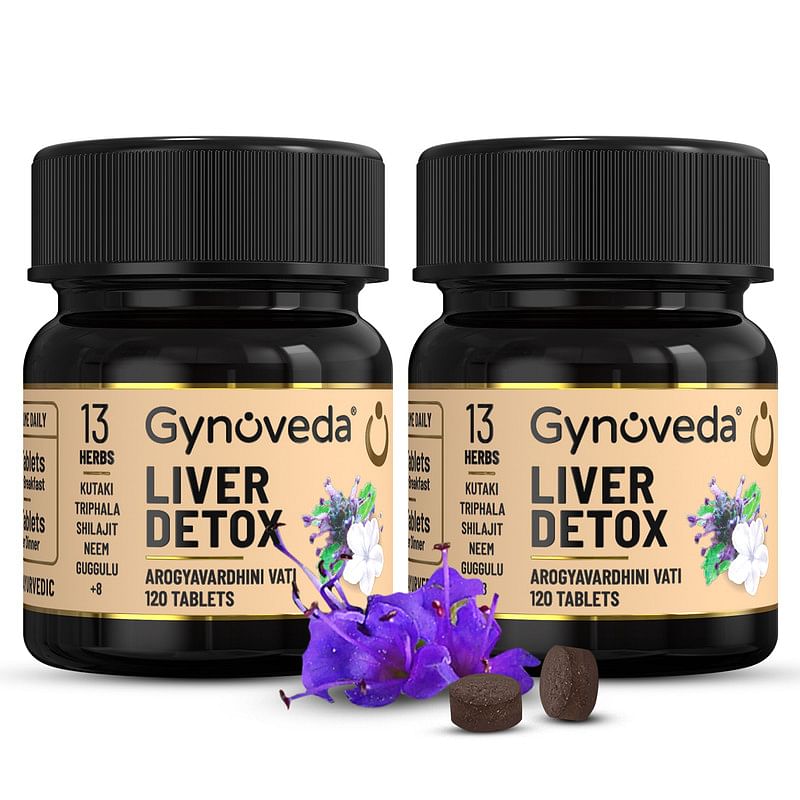 

Gynoveda Liver Detox Ayurvedic Tablets For Fatty Liver, Supports Healthy Liver Functions 2 Bottles 240 Tablets