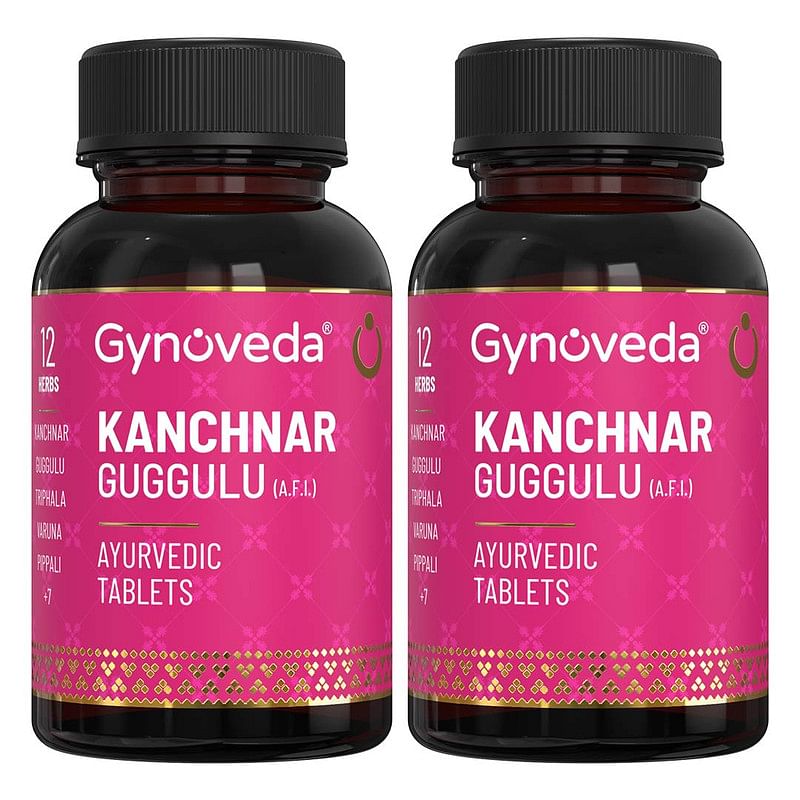 

Gynoveda Thyroid Supplement Kanchnar Guggulu. Hormonal Balance For Women. 100% Ayurvedic Formula For Hypothyroidism. 2 Bottle, 480 Ayurvedic Tablets