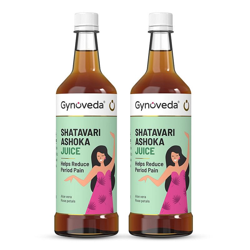 

Gynoveda Shatavari Ashoka Juice for Period Pain Relief. Hassle-Free Periods Every Month 2 Bottles 2 L