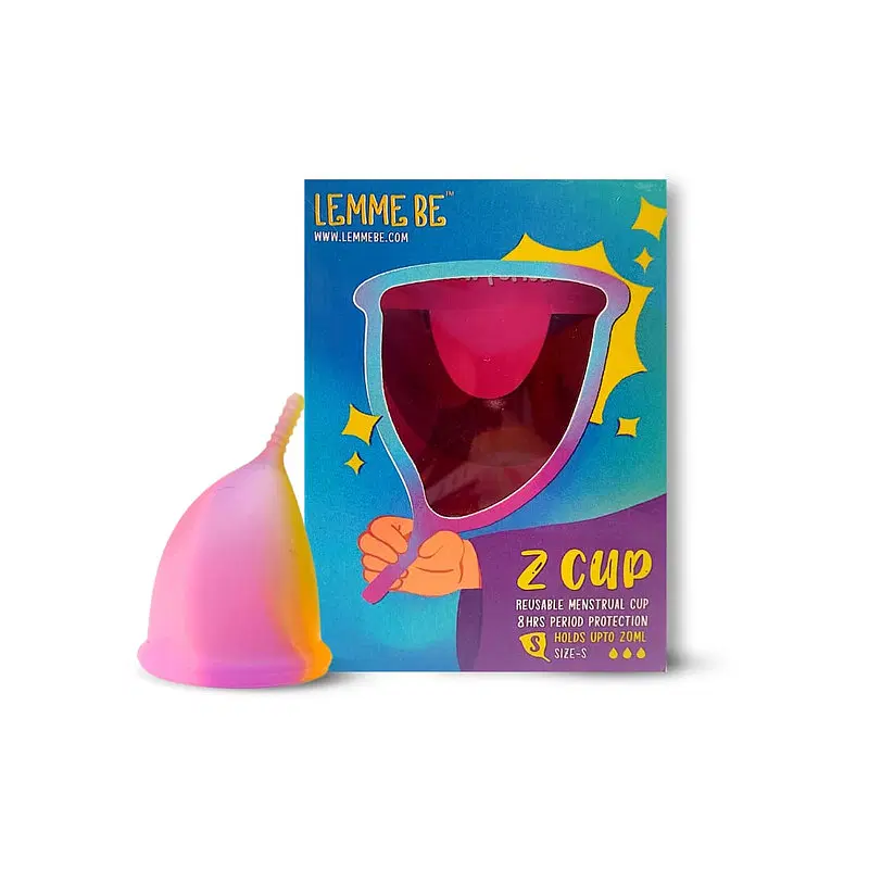 Lemme Be Z Cup - Reusable Menstrual Cup Small Size, Ultra Soft and Rash Free,  FDA Approved 20ml (Small, Rainbow)