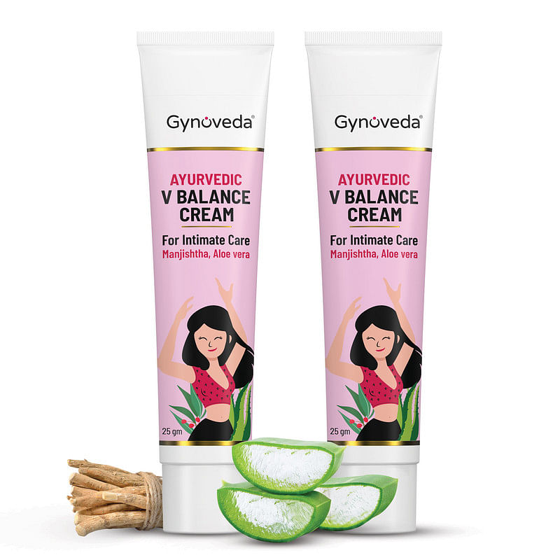 

Gynoveda Vbalance Intimate Cream. Aloe Vera Manjistha Vaginal Ayurvedic Moisturiser For intimate area. 25gm each- (Pack of 2)