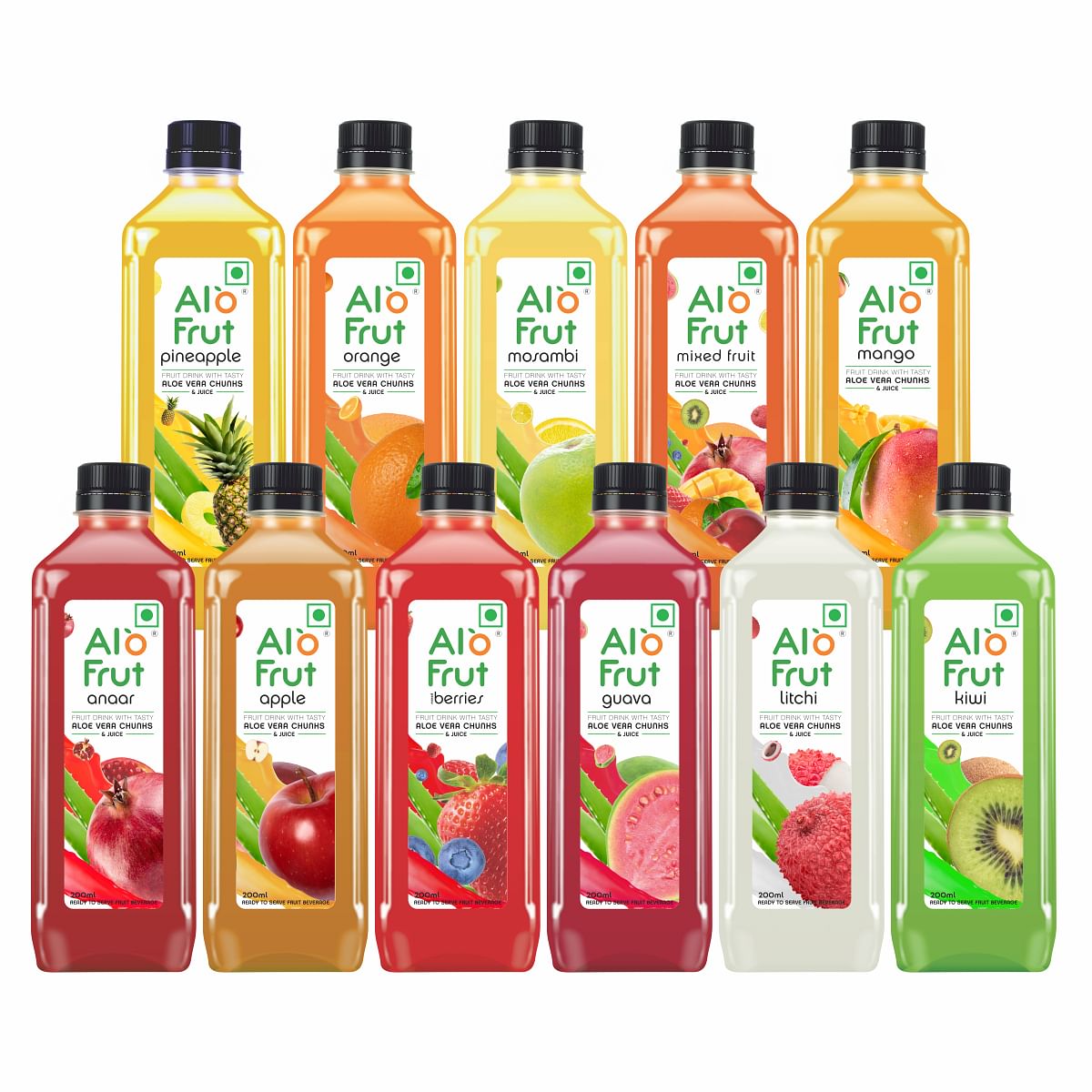

Alo frut Fruits Drink with Tasty Aloevera Chunks & Juice - 200ml (Pack of 48),Goodness of Fruits and Aloevera,Ready-to-Serve Fruit Juice,Fruit Juic...