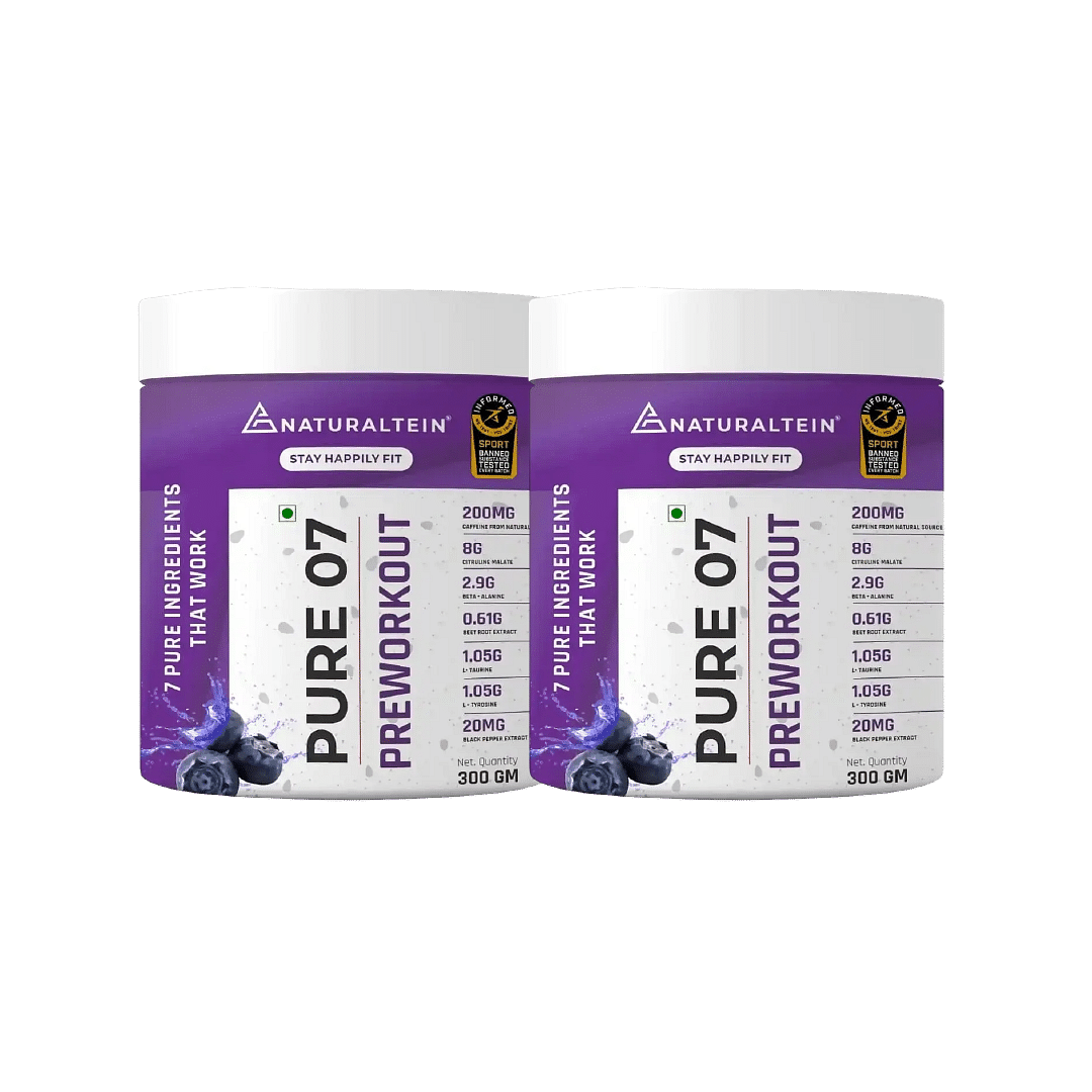 

NATURALTEIN Pure 07 Preworkout Blueberry - 300 gms - Pack of 2