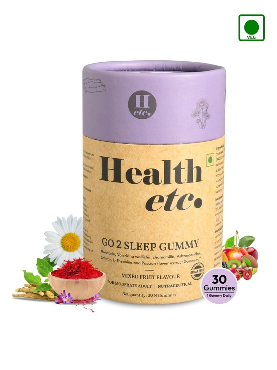 

Health etc. Go 2 Sleep Gummies | Vegan, Sugar Free, Natural Mixed Fruit Flavour - 30 Gummies