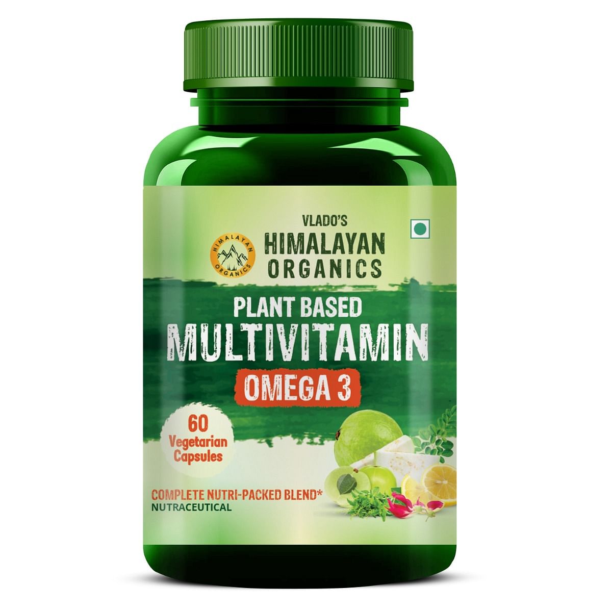 

Vlado's Himalayan Organics Vegan Omega-3 Capsules with Multivitamin, EPA, DHA, B1,B2,B3,B5,B7,B9,B9,B12,C,D3,K2, 25+ Ingredients for Energy, Immuni...