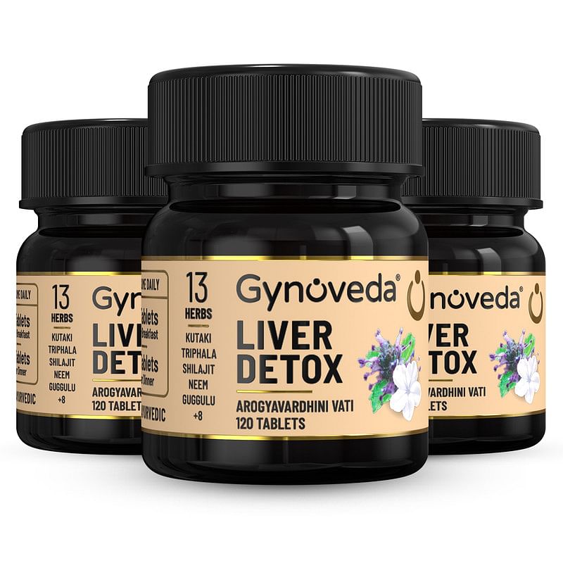 

Gynoveda Liver Detox Ayurvedic Tablets For Fatty Liver, Supports Healthy Liver Functions 3 Bottles 360 Tablets