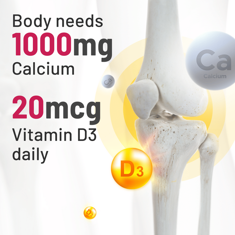 Gynoveda Calcium Vitamin D3 Supplement For Strong Bones & Joint Support