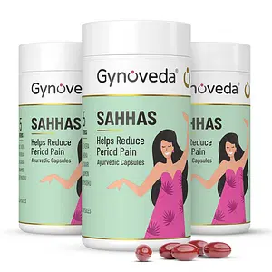 Gynoveda Period Pain Relief Capsules | Ayurvedic Formula Heals Root Cause With Shatavari, Ashoka | No More Pain Killer, Heating Pad, Hot Water Bag, Pain Relief Patches | 360 count (Pack of 3)