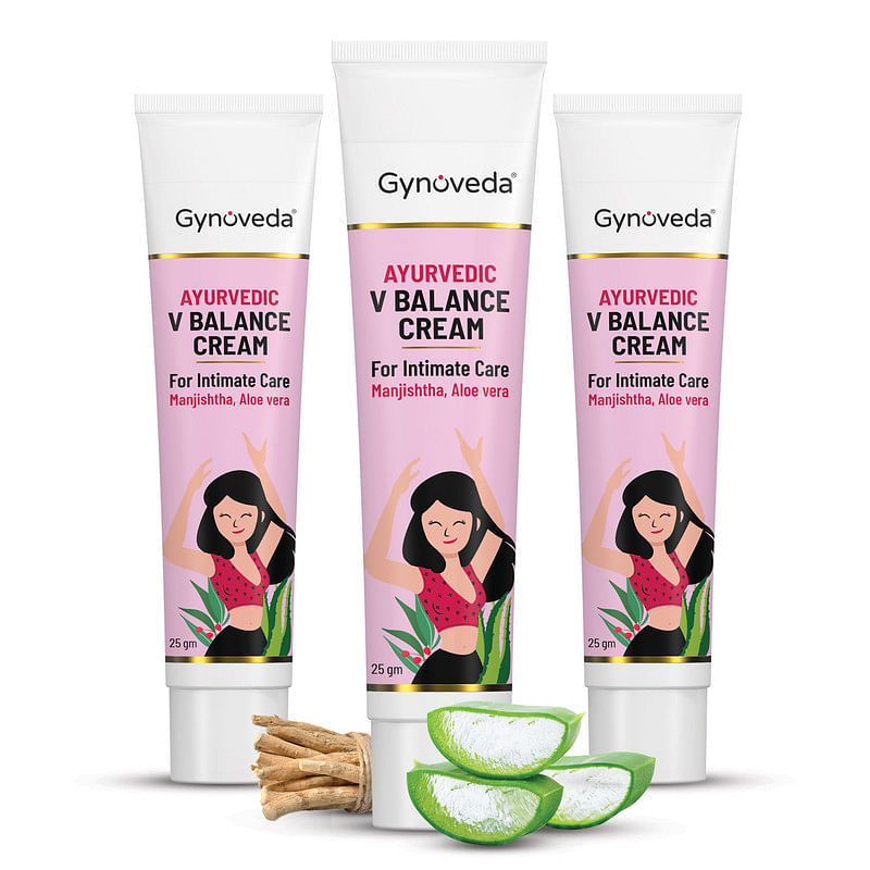 

Gynoveda Vbalance Intimate Cream. Aloe Vera Manjistha Vaginal Ayurvedic Moisturiser For intimate area. 25gm each (Pack of 3)