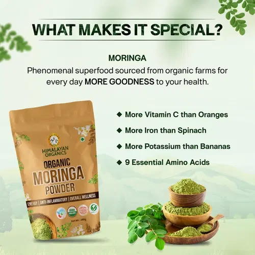 Himalayan Organics Certified Organic Moringa Powder (Moringa Oleifera ...
