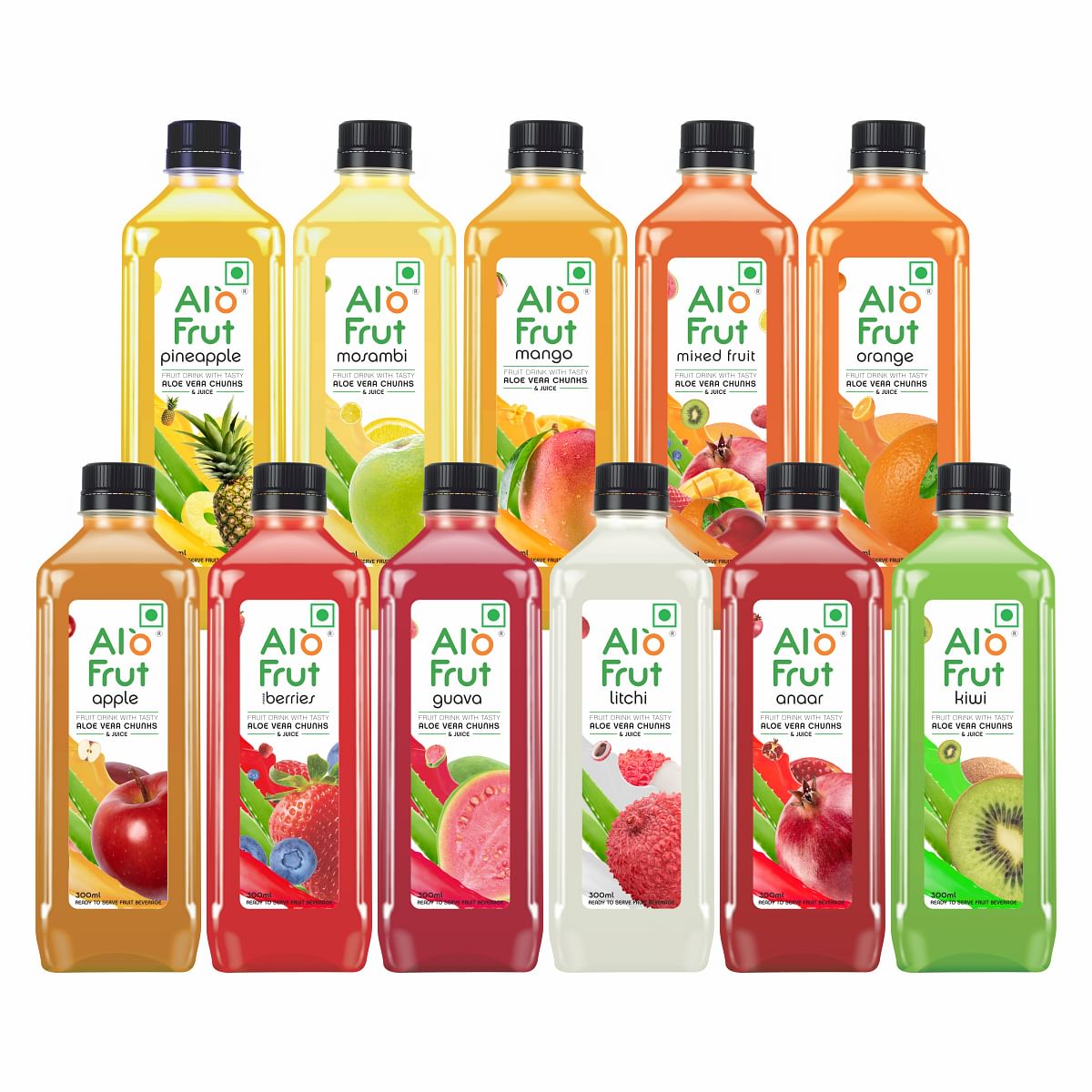 

Alo frut Fruits Drink with Tasty Aloevera Chunks & Juice - 300ml (Pack of 24),Goodness of Fruits and Aloevera,Ready-to-Serve Fruit Juice,Fruit Juic...