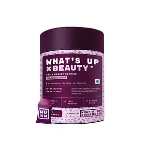 What’s Up Wellness Beauty No Added Sugar Gummies for Hair Growth, Beauty Skin & Hair 30 days pack 