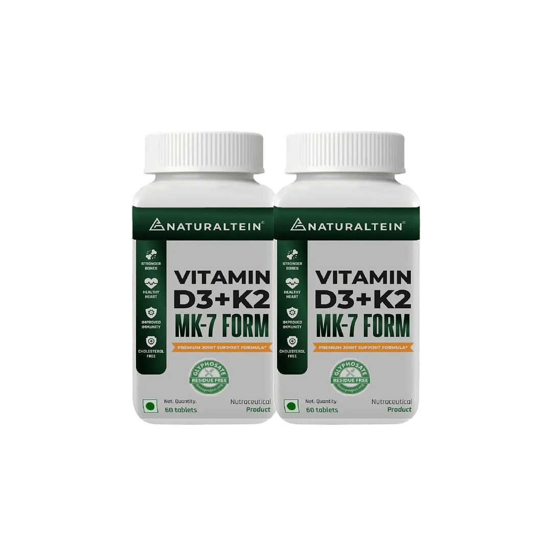 

NATURALTEIN Vitamin D3 and K2 I MK 7 Form I 60 Tablets - Pack of 2