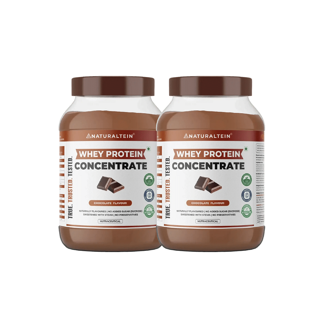 

NATURALTEIN Whey Protein Concentrate Chocolate - 1 kg - Pack of 2