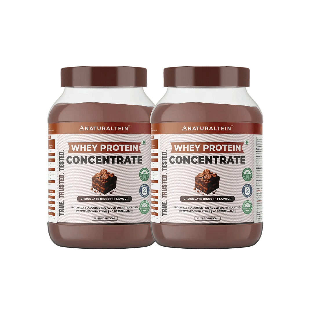 

NATURALTEIN Whey Protein Concentrate Chocolate Biscoff - 1 kg - Pack of 2