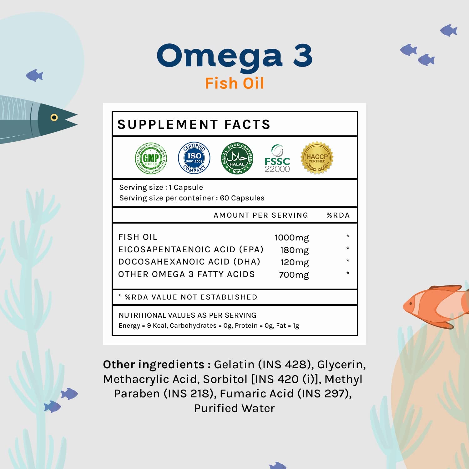 UNIFIT Omega 3 Fish Oil Capsules And Plant Biotin Tablets for Men And ...