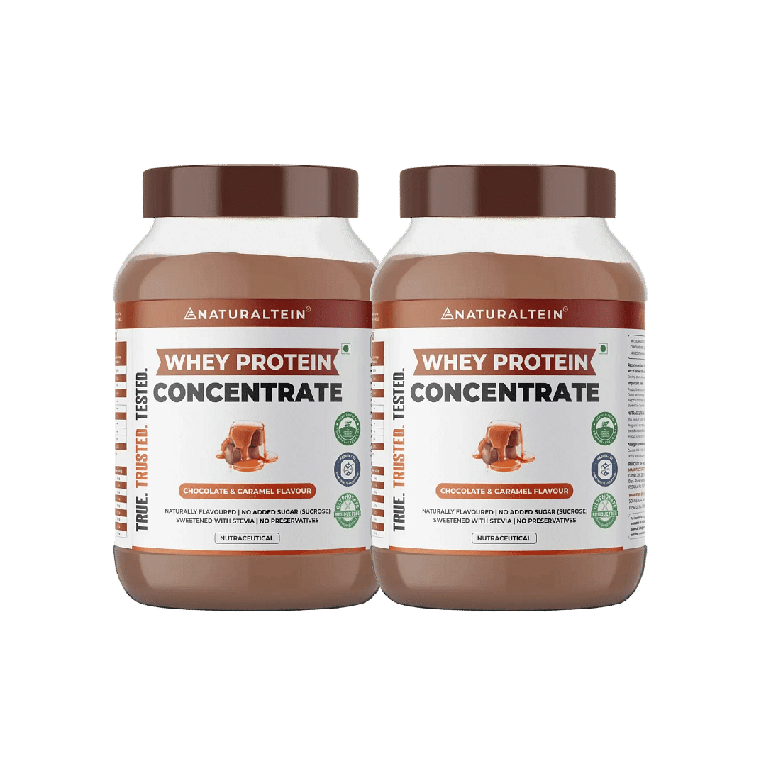 

NATURALTEIN Whey Protein Concentrate Chocolate Caramel - 1 kg - Pack of 2