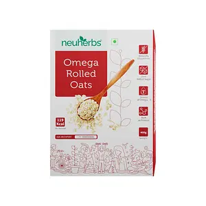 Neuherbs Omega Rolled Oats 400g - Protein Oats | Cereal for Breakfast | Diet Food for Weight Loss| Healthy Cereal For Weight Loss | 100% Natural Wholegrain | Easy to Cook
