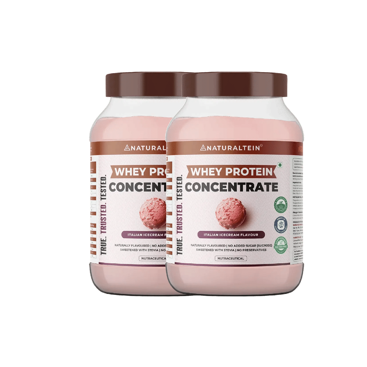 

NATURALTEIN Whey Protein Concentrate Italian Ice Cream - 1 kg - Pack of 2