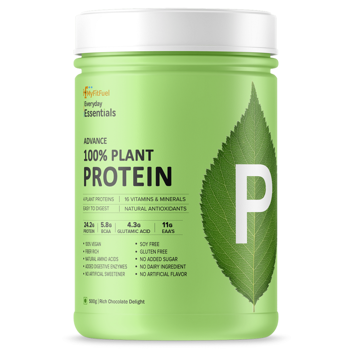 

MyFitFuel Advance 100% Plant Protein (4 Plant Proteins, 16 Vitamins & Minerals, Easy to Digest), 500g, Rich Chocolate Delight