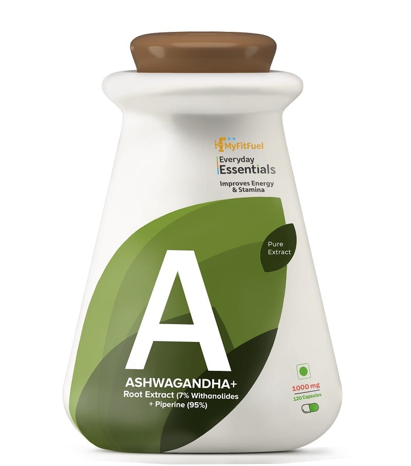 MyFitFuel Ashwagandha Root Extract (7% Withanolides) with Piperine 95%, (1000mg)