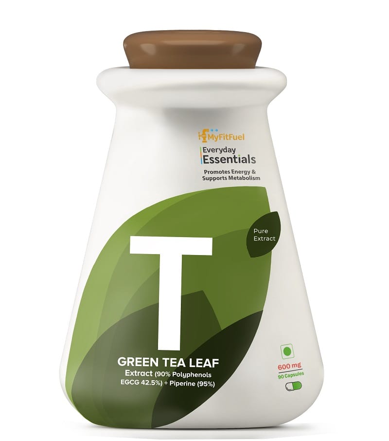 MyFitFuel Green Tea Extract (90% Polyphenols, 42.5% EGCG) with Piperine 95%, (600mg)